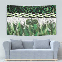 Green Traditional Cloak Aotearoa Tapestry Maori Paua Shell Korowai Pattern LT14 - Polynesian Pride