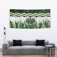 Green Traditional Cloak Aotearoa Tapestry Maori Paua Shell Korowai Pattern LT14 - Polynesian Pride