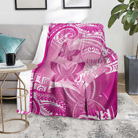 Polynesia Breast Cancer Awareness Blanket Think Pink Ribbon Polynesian Butterflies