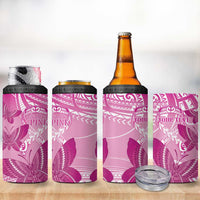 Personalised Polynesia Breast Cancer Awareness 4 in 1 Can Cooler Tumbler Think Pink Ribbon Polynesian Butterflies