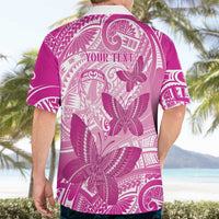 Personalised Polynesia Breast Cancer Awareness Hawaiian Shirt Think Pink Ribbon Polynesian Butterflies LT14 - Polynesian Pride