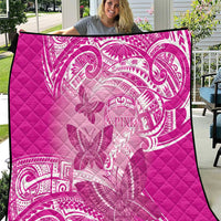 Polynesia Breast Cancer Awareness Quilt Think Pink Ribbon Polynesian Butterflies