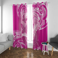 Polynesia Breast Cancer Awareness Window Curtain Think Pink Ribbon Polynesian Butterflies