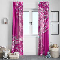 Polynesia Breast Cancer Awareness Window Curtain Think Pink Ribbon Polynesian Butterflies