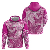 Personalised Polynesia Breast Cancer Awareness Zip Hoodie Think Pink Ribbon Polynesian Butterflies LT14 - Polynesian Pride