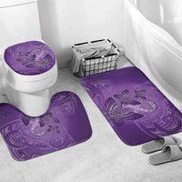 Polynesia Lupus Awareness Month Bathroom Set Warrior Purple Ribbon Polynesian Butterflies