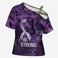 Lupus Awareness Month New Zealand Cross Shoulder Shirt Be Strong Warrior Maori Silver Fern