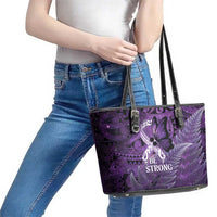 Lupus Awareness Month New Zealand Leather Tote Bag Be Strong Warrior Maori Silver Fern