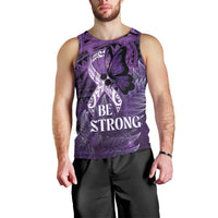Lupus Awareness Month New Zealand Men Tank Top Be Strong Warrior Maori Silver Fern