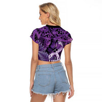 Lupus Awareness Month New Zealand Raglan Cropped T Shirt Be Strong Warrior Maori Silver Fern