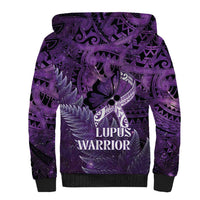 Lupus Awareness Month New Zealand Sherpa Hoodie Be Strong Warrior Maori Silver Fern