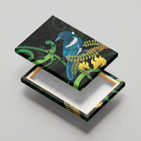 New Zealand Tui Bird Canvas Wall Art Aotearoa Maori With Kowhai Flowers