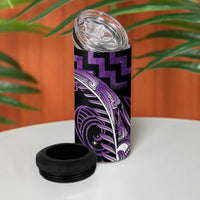Purple Matariki New Zealand 4 in 1 Can Cooler Tumbler Maori Poutama Galaxy Vibes