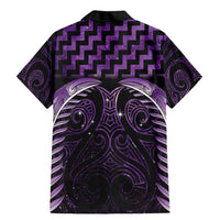 Purple Matariki New Zealand Family Matching Mermaid Dress and Hawaiian Shirt Maori Poutama Galaxy Vibes