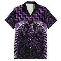 Purple Matariki New Zealand Family Matching Off Shoulder Short Dress and Hawaiian Shirt Maori Poutama Galaxy Vibes