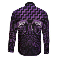 Purple Matariki New Zealand Family Matching Short Sleeve Bodycon Dress and Hawaiian Shirt Maori Poutama Galaxy Vibes