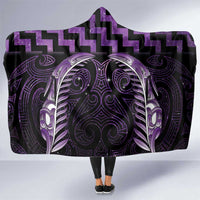 Purple Matariki New Zealand Hooded Blanket Maori Poutama Galaxy Vibes