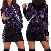Purple Matariki New Zealand Hoodie Dress Maori Poutama Galaxy Vibes