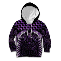 Purple Matariki New Zealand Kid Hoodie Maori Poutama Galaxy Vibes
