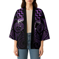 Purple Matariki New Zealand Kimono Maori Poutama Galaxy Vibes - Polynesian Pride