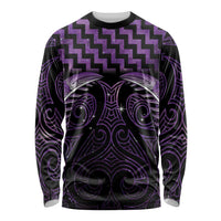 Purple Matariki New Zealand Long Sleeve Shirt Maori Poutama Galaxy Vibes