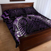 Purple Matariki New Zealand Quilt Bed Set Maori Poutama Galaxy Vibes