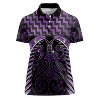 Purple Matariki New Zealand Women Polo Shirt Maori Poutama Galaxy Vibes