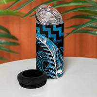 Blue Matariki New Zealand 4 in 1 Can Cooler Tumbler Maori Poutama Galaxy Vibes