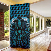Blue Matariki New Zealand Door Cover Maori Poutama Galaxy Vibes - Polynesian Pride