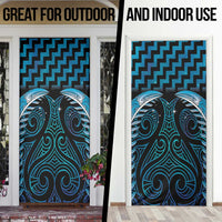 Blue Matariki New Zealand Door Cover Maori Poutama Galaxy Vibes - Polynesian Pride