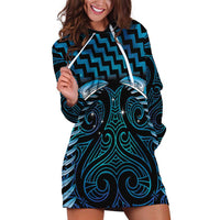 Blue Matariki New Zealand Hoodie Dress Maori Poutama Galaxy Vibes