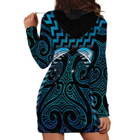 Blue Matariki New Zealand Hoodie Dress Maori Poutama Galaxy Vibes