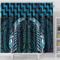 Blue Matariki New Zealand Shower Curtain Maori Poutama Galaxy Vibes