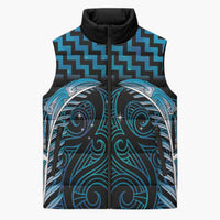 Blue Matariki New Zealand Sleeveless Puffer Jacket Maori Poutama Galaxy Vibes - Polynesian Pride