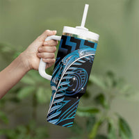 Blue Matariki New Zealand Tumbler With Handle Maori Poutama Galaxy Vibes
