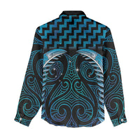 Blue Matariki New Zealand Women Casual Shirt Maori Poutama Galaxy Vibes