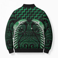 Green Matariki New Zealand Bomber Puffer Jacket Maori Poutama Galaxy Vibes - Polynesian Pride