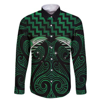 Green Matariki New Zealand Family Matching Off Shoulder Maxi Dress and Hawaiian Shirt Maori Poutama Galaxy Vibes