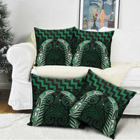 Green Matariki New Zealand Pillow Cover Maori Poutama Galaxy Vibes - Polynesian Pride