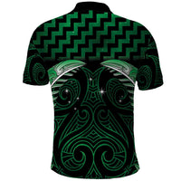 Green Matariki New Zealand Polo Shirt Maori Poutama Galaxy Vibes