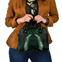 Green Matariki New Zealand Shoulder Handbag Maori Poutama Galaxy Vibes