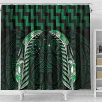 Green Matariki New Zealand Shower Curtain Maori Poutama Galaxy Vibes