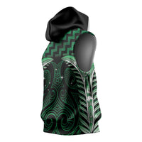 Green Matariki New Zealand Sleeveless Hoodie Maori Poutama Galaxy Vibes - Polynesian Pride