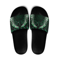 Green Matariki New Zealand Slide Sandals Maori Poutama Galaxy Vibes - Polynesian Pride