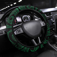 Green Matariki New Zealand Steering Wheel Cover Maori Poutama Galaxy Vibes