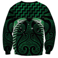 Green Matariki New Zealand Sweatshirt Maori Poutama Galaxy Vibes