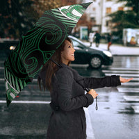 Green Matariki New Zealand Umbrella Maori Poutama Galaxy Vibes - Polynesian Pride