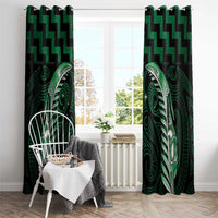 Green Matariki New Zealand Window Curtain Maori Poutama Galaxy Vibes