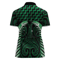 Green Matariki New Zealand Women Polo Shirt Maori Poutama Galaxy Vibes