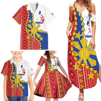 Philippines Independence Day Family Matching Summer Maxi Dress and Hawaiian Shirt Pilipinas Sun Stars Igorot Pattern